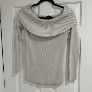 Light Gray Off-Shoulder Sweater